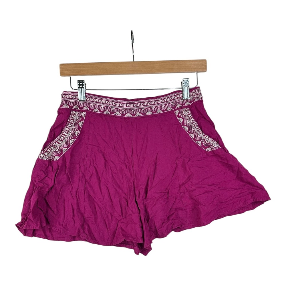 Hollister Elastic Waist Shorts size‎ Medium Pink/White